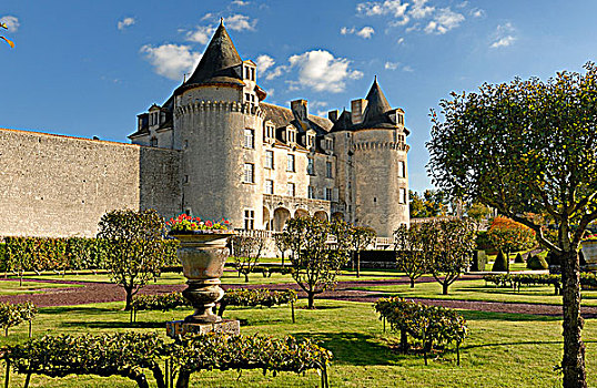 法国,城堡,果园