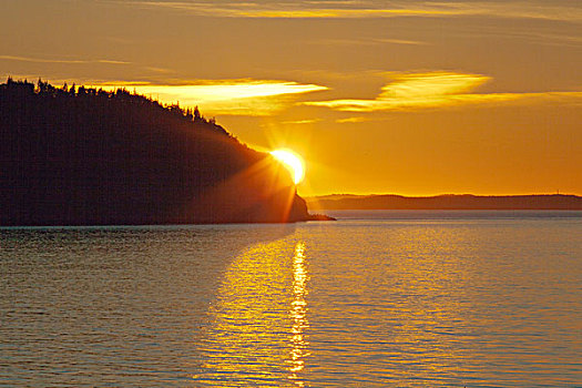 日落,北方,头部,大马南岛,芬地湾,新布兰斯维克,加拿大