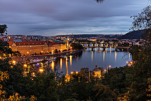 风景,公园,摩尔多瓦,桥,布拉格,捷克共和国,欧洲