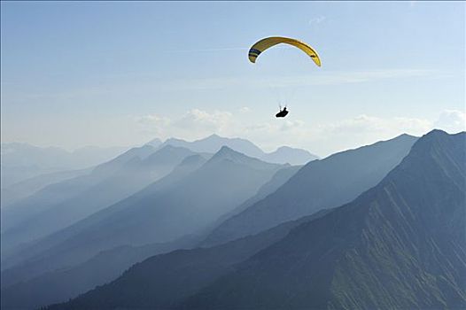 滑翔伞,伯恩高地,瑞士,欧洲