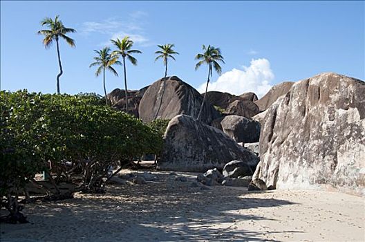 石头,海滩,维京果岛,英属维京群岛