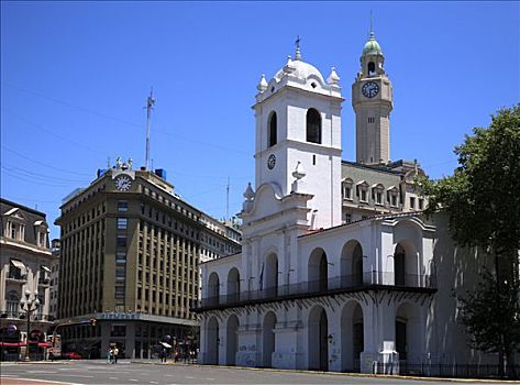 老市政厅,博物馆,钟楼,五月广场,布宜诺斯艾利斯,阿根廷,南美