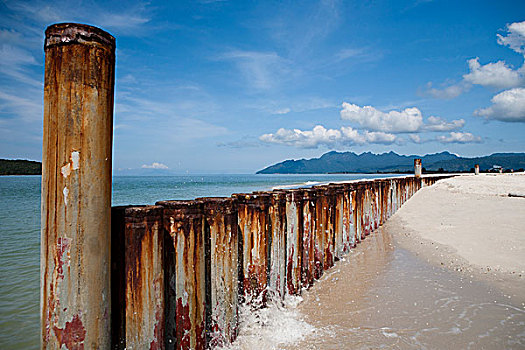 漂亮,白天,海滩,兰卡威,马来西亚