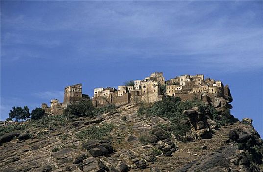 乡村,岩石,靠近,也门,中东