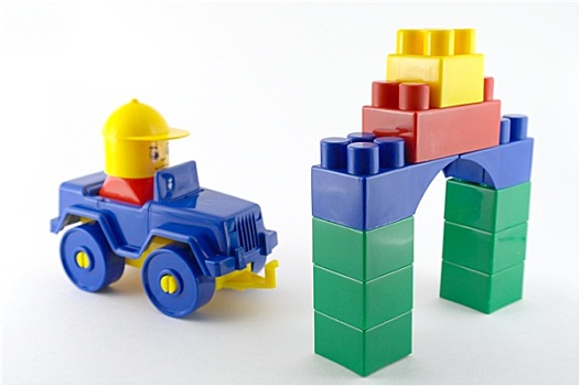 蓝色,汽车,机械,塑料制品,玩具,正面,彩色