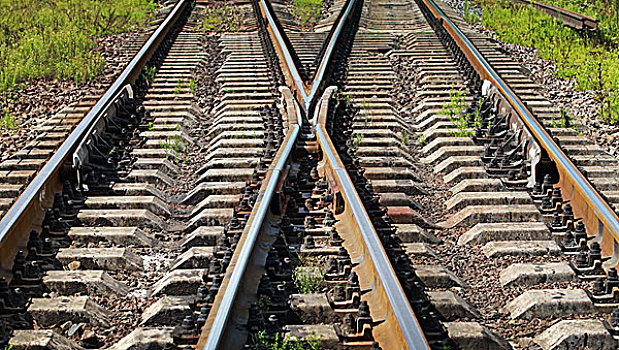 现代,铁路,连通,远景,运输,照片,背景