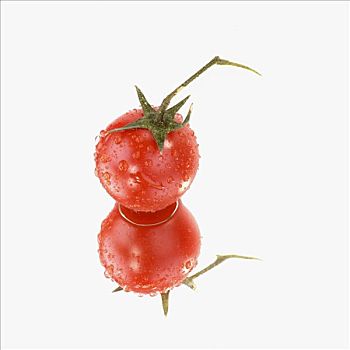 西红柿,水滴,镜子
