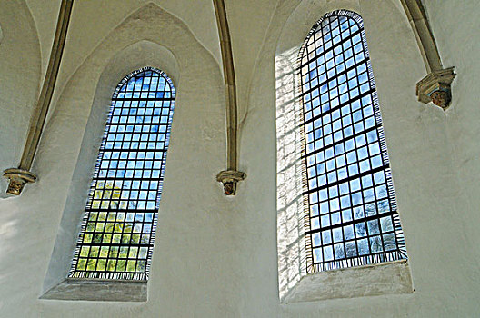 彩色玻璃窗,高校,教堂,明斯特地区,北莱茵威斯特伐利亚,德国,欧洲