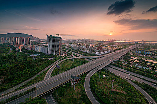 中国广东深圳前海湾区城市风光