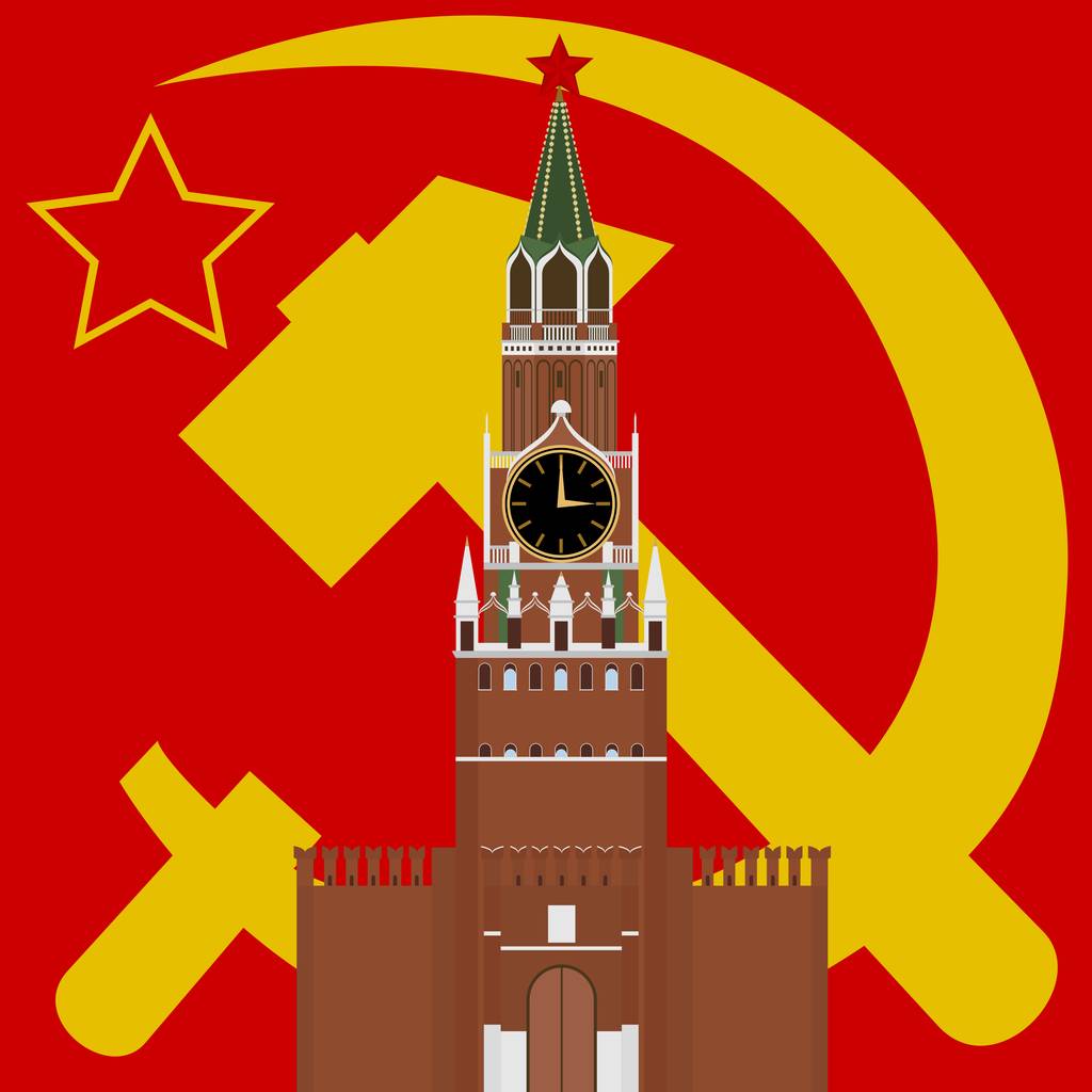 克里姆林宫,星,背景,旗帜,苏联
