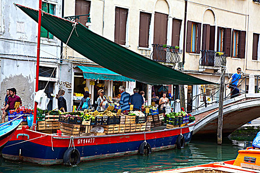 欧洲,意大利,威尼斯,船,市场,背影