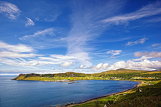 风景,港口,乡村,斯凯岛,半岛,苏格兰