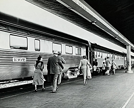 人群,乘坐,列车,联盟火车站,洛杉矶,加利福尼亚,美国