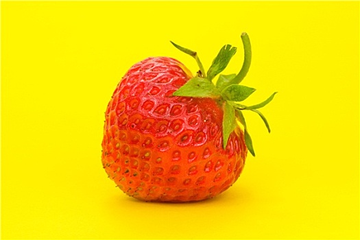 草莓,隔绝,黄色背景