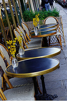 桌子,椅子,露天咖啡馆,巴黎,法国