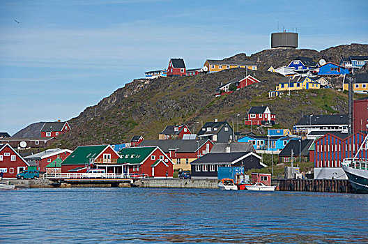 格陵兰,南,城镇,居民,特色,彩色,家