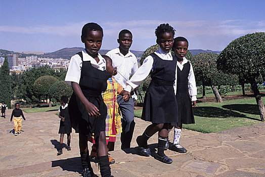 南非,比勒陀利亚,学童,公园