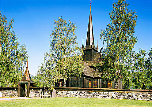 教堂,洛姆,挪威,斯堪的纳维亚,欧洲