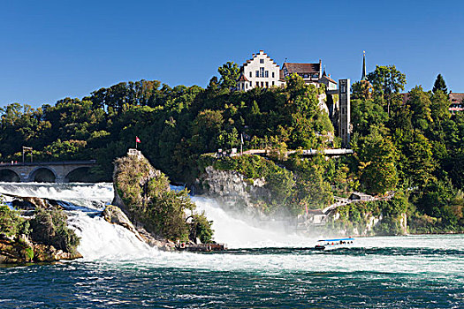 莱茵瀑布,劳芬,城堡,沙夫豪森,瑞士,欧洲