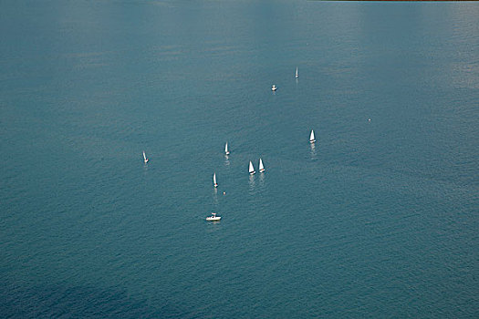 香港海洋公园远眺浅水湾海湾比赛帆船