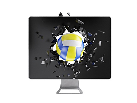 排球,毁坏,电脑屏幕
