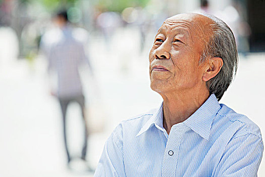 头像,微笑,老人,户外,北京