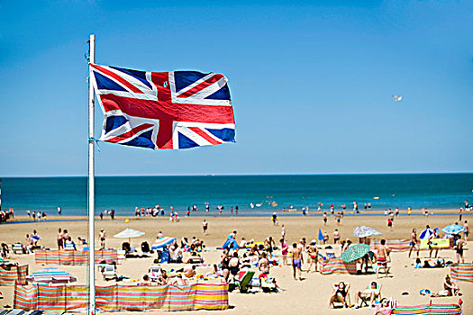 沙,海滩,肯特郡,英国