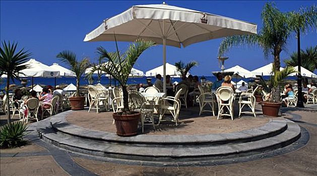 露天咖啡馆,特内里费岛,加纳利群岛,西班牙,欧洲
