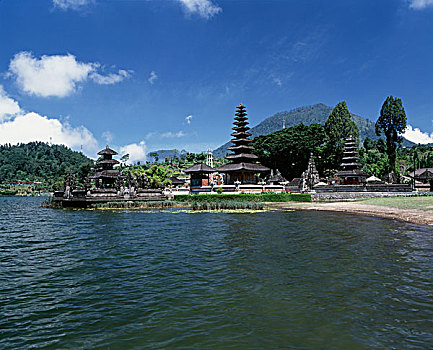 庙宇,水岸,布拉坦湖,巴厘岛,印度尼西亚