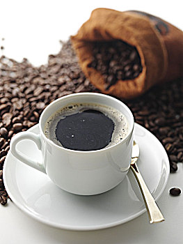 一杯咖啡,咖啡豆