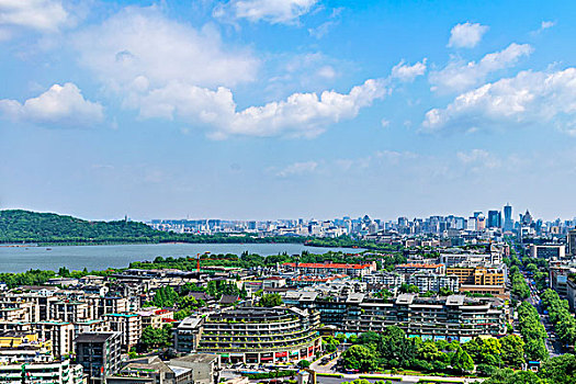 杭州西湖与城市建筑