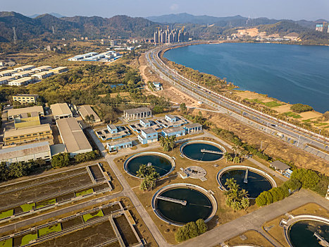 惠州市梅湖污水处理厂航拍风光