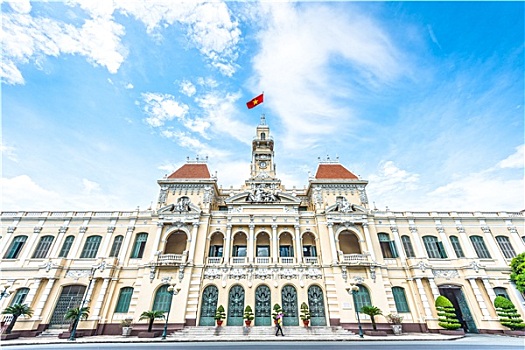 漂亮,西贡市政厅,越南,亚洲