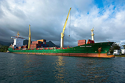 集装箱船,港口,巴布亚新几内亚