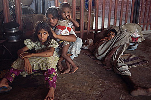 乡村,家庭,火车站,达卡,孟加拉