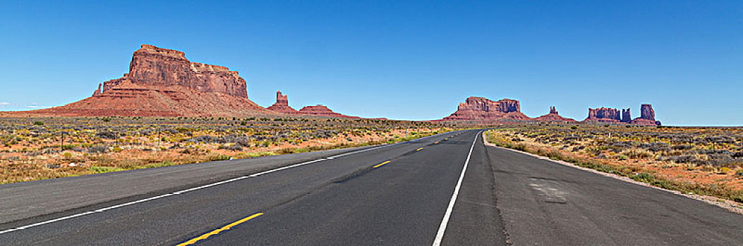 道路,纪念碑谷,纳瓦霍部落,亚利桑那,美国,北美