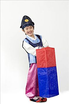 男孩,韩国人,传统服装
