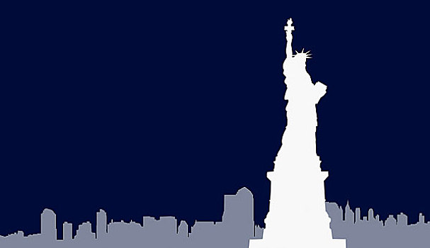 自由女神像,纽约,天际线