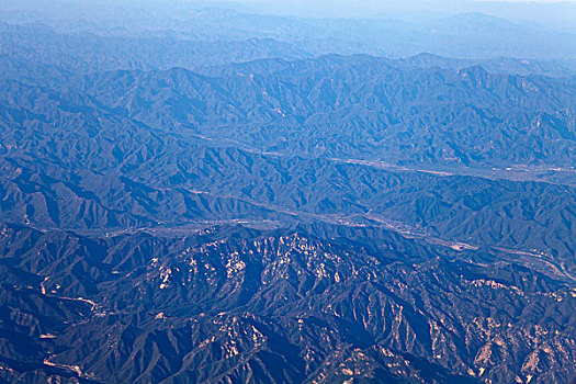 大地,山峦,建筑群,航拍