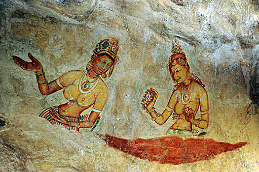 斯里兰卡,锡吉里耶,云,5世纪,壁画
