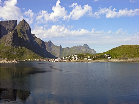 挪威,乡村,罗弗敦群岛,湾,风景
