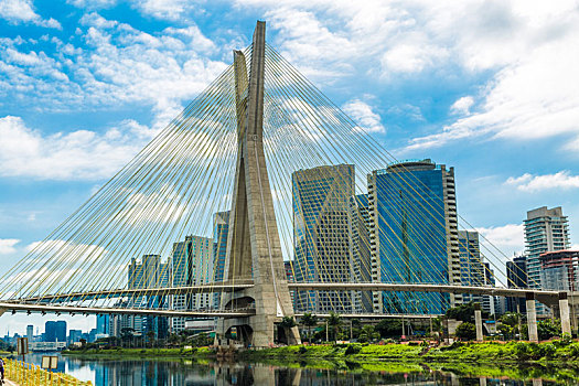 著名,桥,城市,圣保罗,巴西