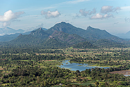 风景,上面,锡吉里耶,石头,要塞,狮子岩,斯里兰卡,亚洲
