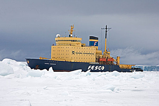 俄国破冰船,海洋,冰,南方,大西洋,雪丘岛,南极半岛,南极