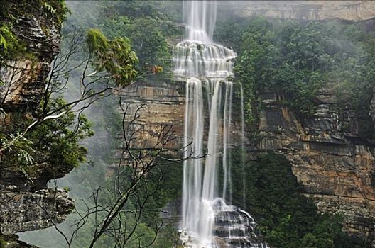 瀑布,蓝山,新南威尔士,澳大利亚
