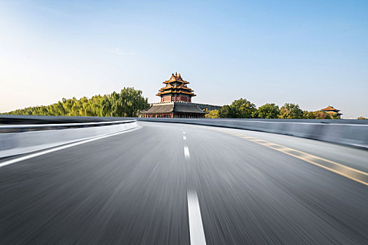 汽车广告背景,动态模糊公路背景