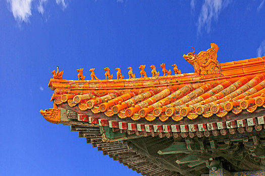 北京故宫乾清宫屋顶脊兽