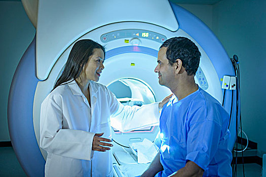 博士,病人,磁共振成像,核磁共振成像,扫描仪