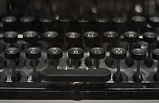 黑色,旧式,打字机
