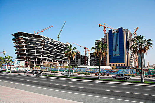 建筑工程,滨海路,道路,中心,多哈,卡塔尔